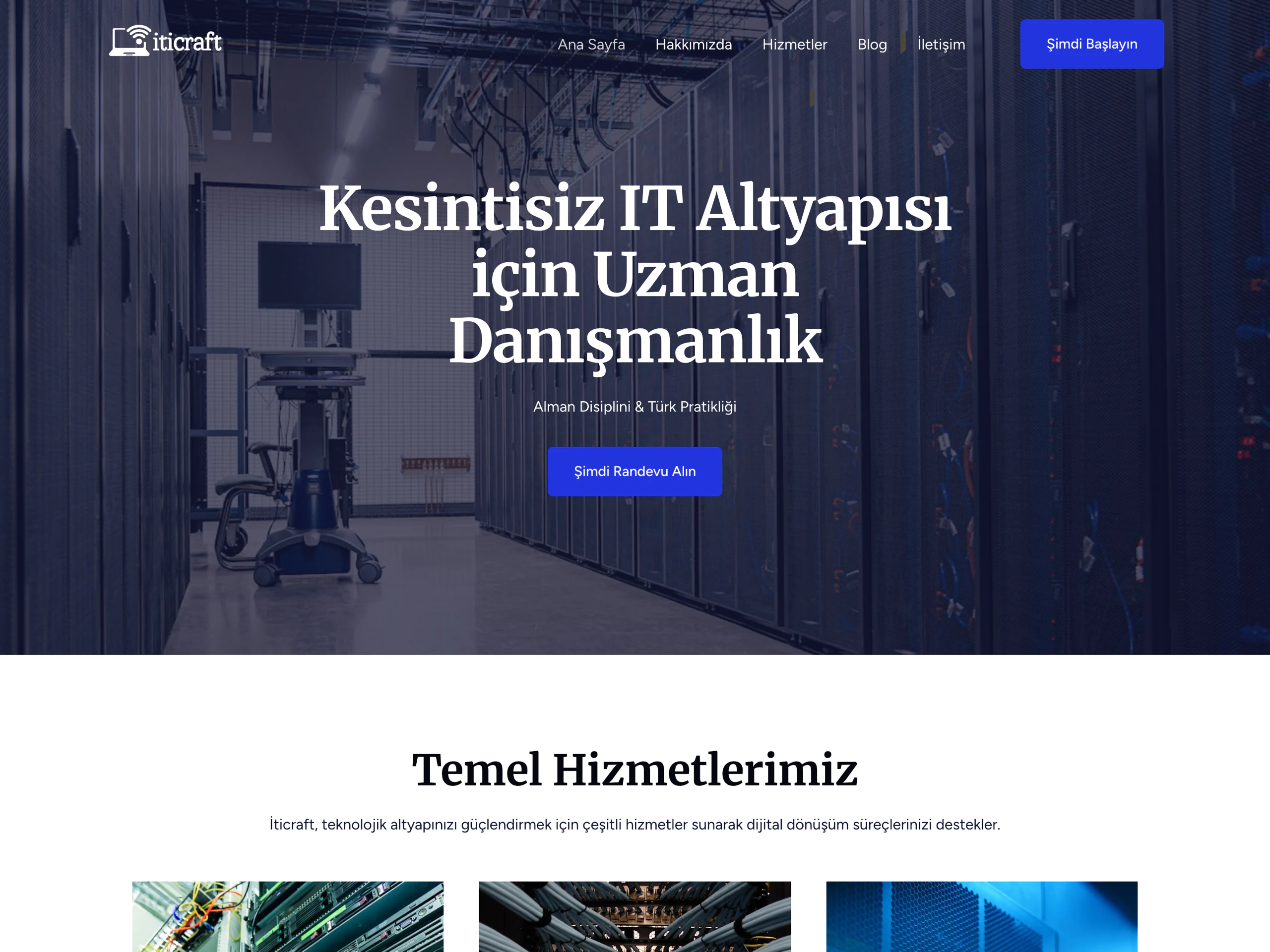 İticraft web sitesinin ana sayfa ekran görüntüsü
