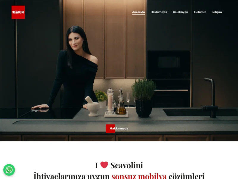 Scavolini Store web sitesinin ana sayfa ekran görüntüsü