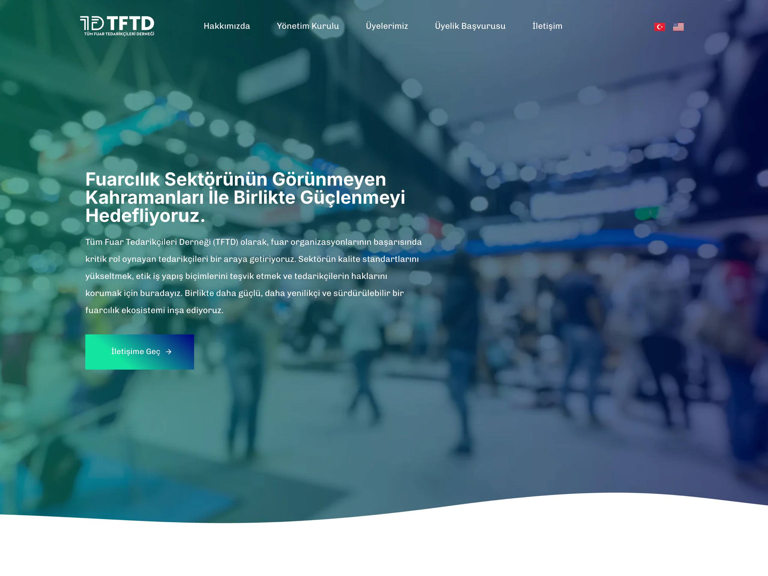 TFTD – Tüm Fuar Tedarikçileri Derneği web sitesinin ana sayfa ekran görüntüsü